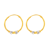 22K Gold Stylish Hoop Earrings